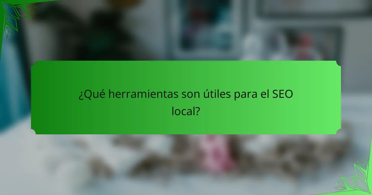 ¿Qué herramientas son útiles para el SEO local?